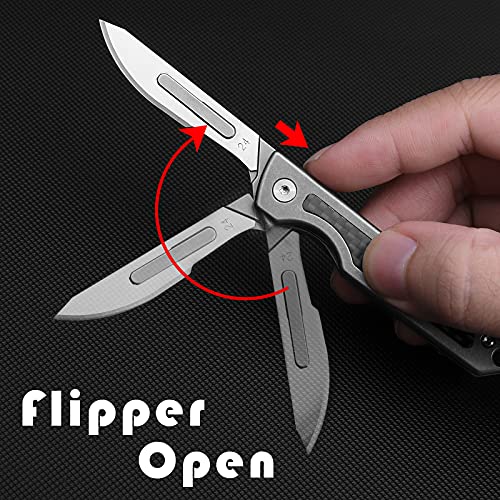 ITOKEY Titanium Folding Scalpel, Slim Razor Knife with Frame Lock