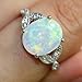 Jude Jewelers Rhodium Plated Fire Opal Wedding Engagement Ring Size 4-12