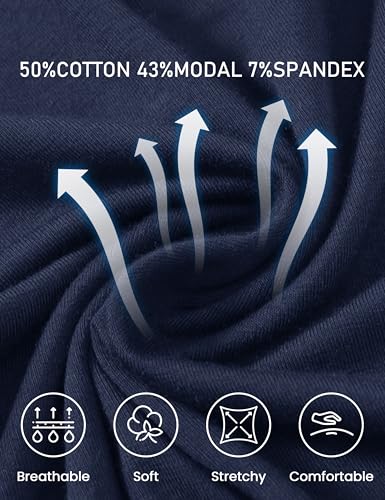 JINSHI Men's Cotton Modal Soft Short Pajama Pants Sleepwear Home Casual Elastic Waist with Pockets