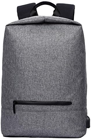 Business Laptop Backpack with USB Charging Port,Large Capacity Leisure Traveling Multifunction Shoulder Rucksack,Travel Canvas Bag pack for College Student,gray
