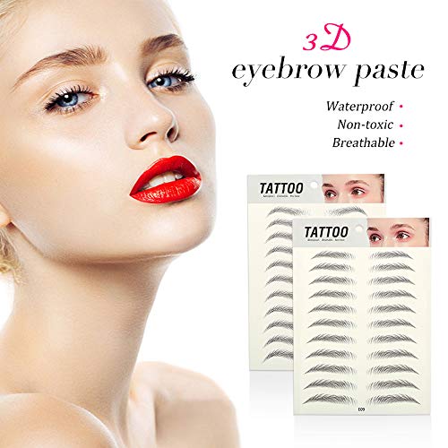 TMYIOYC Eyebrow Tattoo Stickers, 8 Styles Eyebrow Shapes Imitation Waterproof Natural Eyebrow Shaper Brow Makeup Grooming Shaping for Women & Man (88 Pairs)