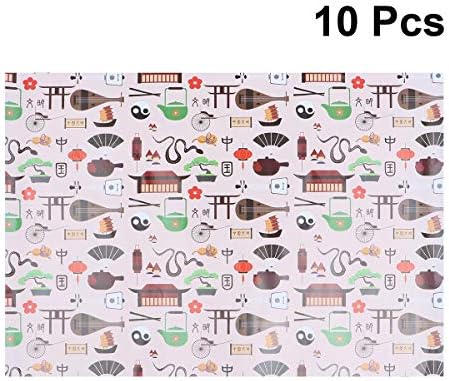 新作製品 世界最高品質人気 車 バイク B07nv52lgl 腕時計 正規品送料無料 100 品質保証 ホビー Toyvian 10枚の中国の伝統的な包装紙の芸術の包装紙のギフトdiyのペーパークラフト 漢字 激安超特価