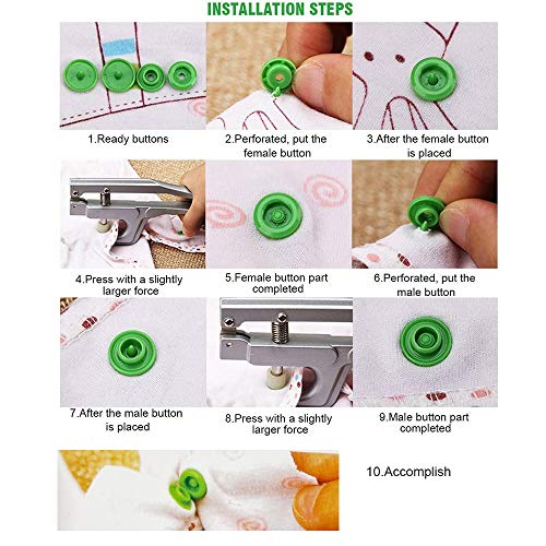 KAM Snaps Buttons and Snap Pliers Set, BetterJonny 420 Sets 14Colors Starter Fasteners Kit Size