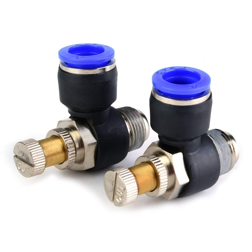 2pcs Pneumatic Regulator Valve Copper Plastic Pneumatic Fitting Tube Air Speed Controller(SL12-03)