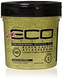 Eco Style Black Castor & Flaxseed Oil Gel, 16 Ounce
