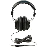 Califone 3068AV Switchable Stereo/Mono Over-Ear Headphones, 3.5mm and Adapter Plug, Black