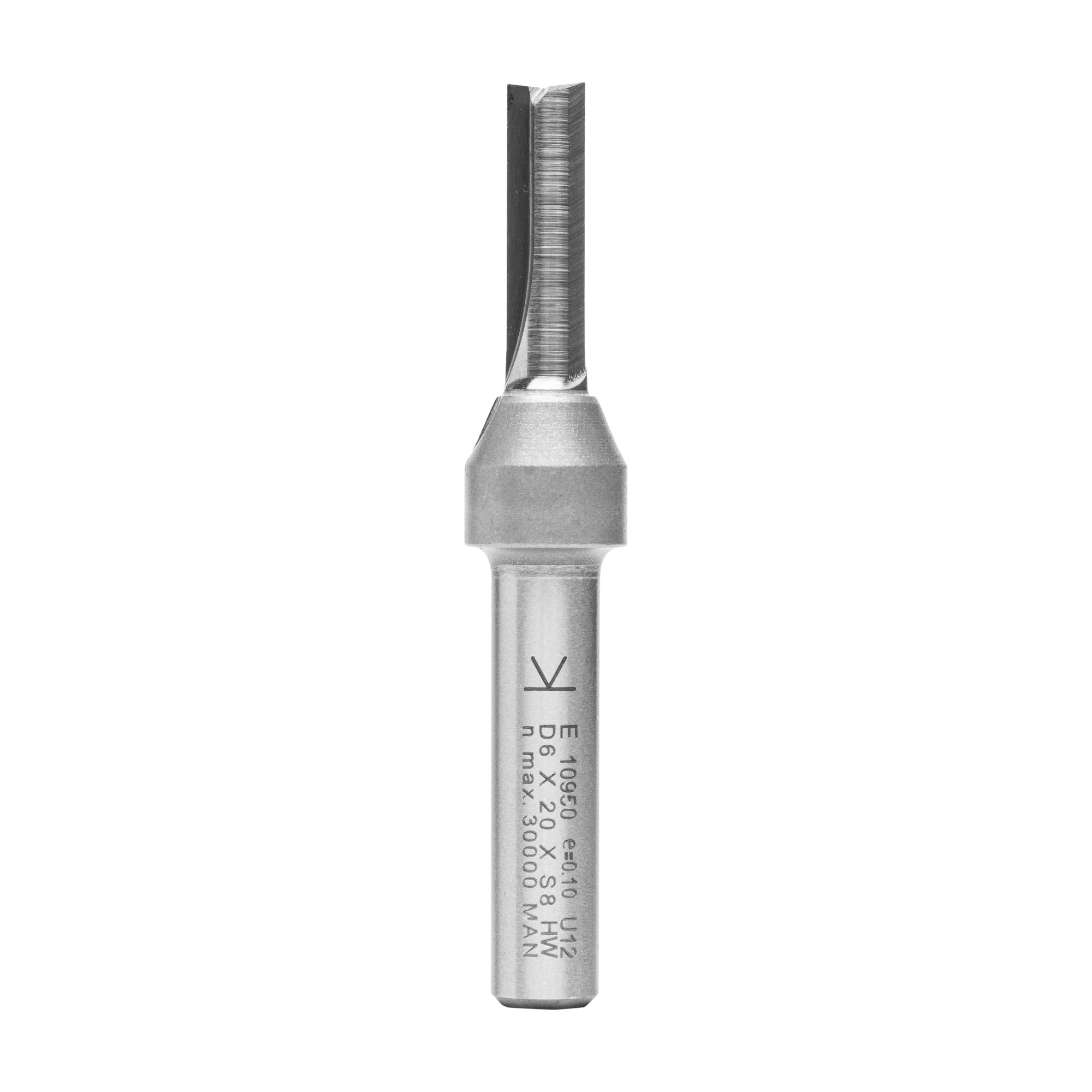 ENT 10950 Straight Cutter TC, Shank (S) 8 mm, Diameter (D) 6 mm, NL 20 mm, SL 32 mm, GL 69 mm, with Tungsten Carbide TC, Centre Tip โ image 1