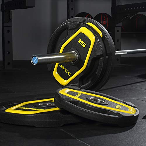 Bumper-Weight-Plates-for-Olympic-Competition-Barbell-with-Steel-Hub-1-Pair-Compatible-with-2-Inch-Bars-for-Free-Weight-Strength-Training