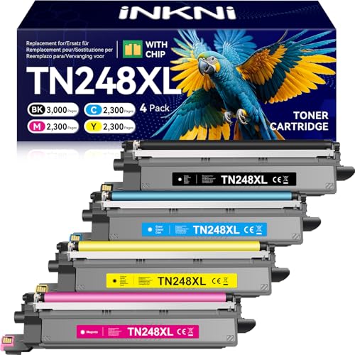 INKNI Compatible with Brother TN284XL TN-248XL TN248 for Brother MFC-L3760CDW Toner HL-L3220CWE MFC-L3740CDWE DCP-L3520CDWE DCP-L3560CDW MFC-L3740CDW,4 Pack
