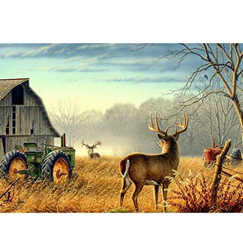 Chenway Rose & Deer Diamond Painting 5d Adults' Paint-by-Number Kits Cross Stitch Full Diamond 40x30cm Wall Stickers (Deer) - Thumbnail 4