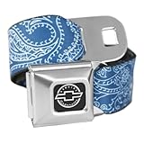 Blue Bandana Chevrolet Seatbelt Buckle Fashion Belt - Officially Licensed