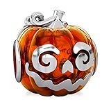 Authentic BELLA FASCINI Halloween Jackie O Lantern Pumpkin Bead Charm - 925 Silver - Fits Bracelets