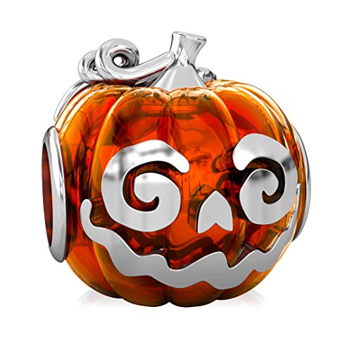 Orange Charmed Witch Costumes - Authentic BELLA FASCINI Halloween Jackie O Lantern Pumpkin Bead Charm - 925