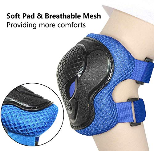 image for AresKo Kids/Youth Protective Gear Set, Kids Knee Pads and Elbow Pads W