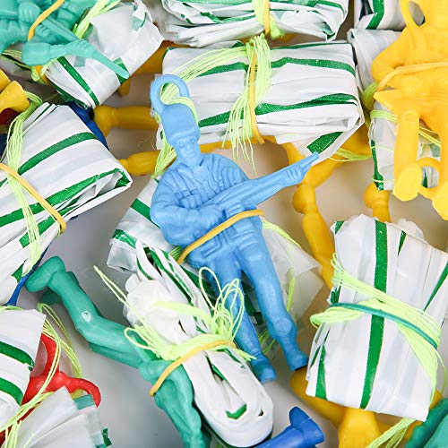 PROLOSO Vinyl Paratroopers Plastic Warrior Figures Mini Parachute Men Airborne Action Figures Party Favors Toy Assortment 30 Pack