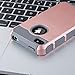 ULAK iPhone 4 Case, iPhone 4S Case,4S Case, Dual Layer Hybrid Slim Hard Case with Hard PC Cover and Soft Inner TPU for iPhone 4S 4(Rose Gold/Grey)