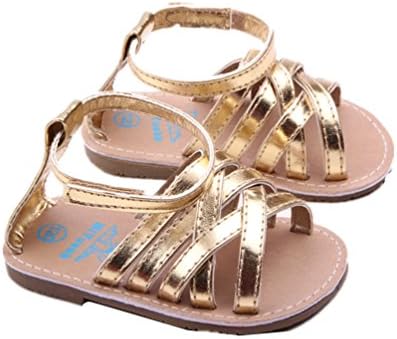 Baby Infant Girls Sandals Zerowin for 2T Kids Crossover Rome Shoes Breathable Pu Leather Sandals Summer Shoes ,2T, gold