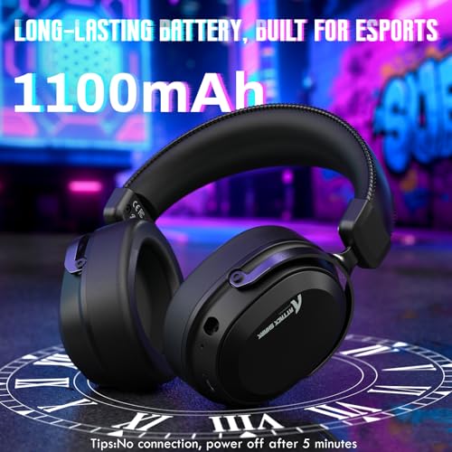 ATTACK SHARK L30PRO Wireless Gaming Headset, 7.1 Surround Sound, EQ Modes, 50mm Drivers, Tri-Mode Connectivity, 1100mAh Battery, Over-Ear Headset with Detachable Noise-Cancelling Mic for PC -Black