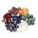 Top Plaza 7 Chakra Healing Crystals Kit Sacred Geometry Platonic Solids Crystals Reiki Tumbled Stones Set Lucky Decoration W/Black Obsidian Stand