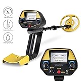 INTEY Metal Detector for Kids and Adults with Pinpoint Function High Accuracy Metal Finder with Waterproof Search Coil (Yellow 1)