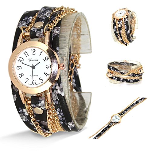 Women Ladies Girls Watch,FUNIC Fashion Cute Quartz Bracelet Leather Wrist Watch Gift Watch (Multicolor_F)