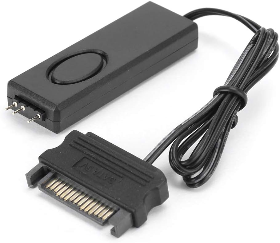 Junluck Mini 3‑pin ARGB Connector RF Remote Control Fan Light Controller LED Remote Control PC Accessories 5V Symphony ARGB SATA‑Pin Black (Black)