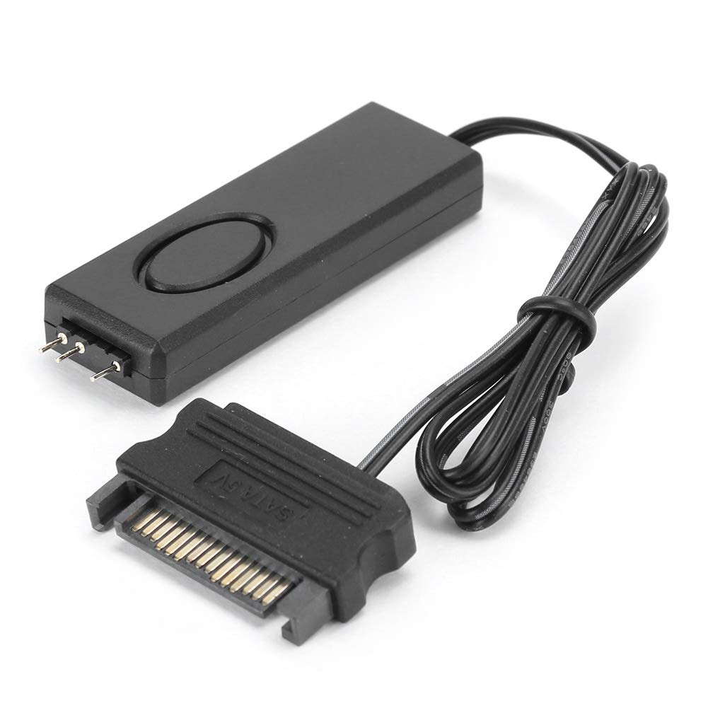 Mini 3‑pin ARGB Connector RF Remote Control Fan Light Controller LED Remote Control PC Accessories 5V Symphony ARGB SATA‑Pin Black (Black)