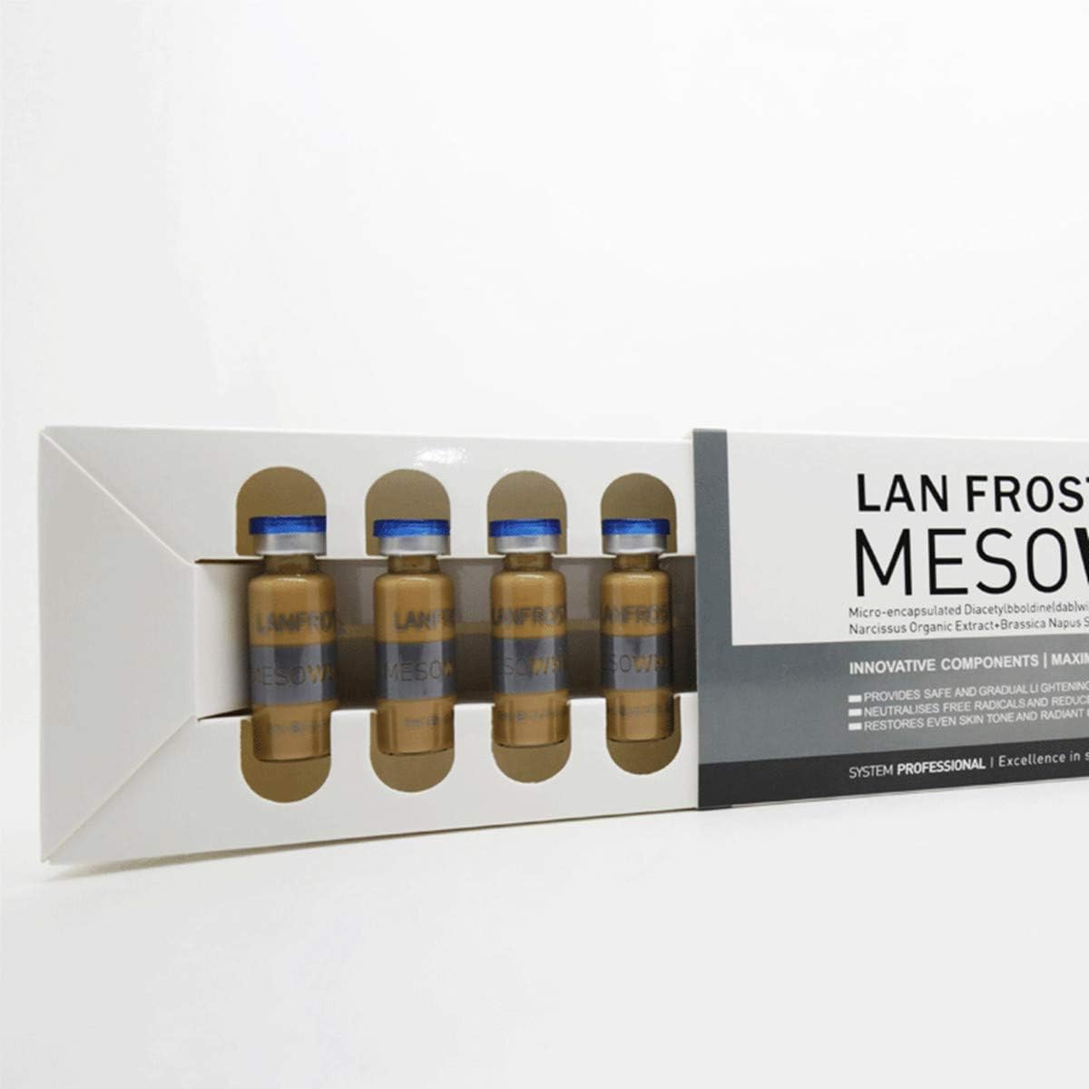 Guapa 10 Vials 5ml BB Glow Cream Meso White Brightening Serum Brown Makeup Beauty Whitening Foundation (10 Vials Brown X 5ml)