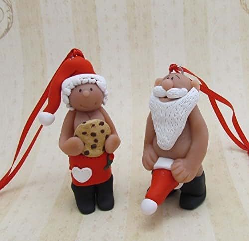 Amazon.com: Naughty Santa and Mrs. Clause Ornament: Handmade