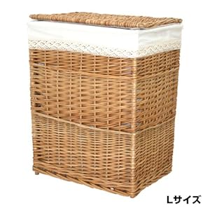 【メルカド かご収納雑貨の店】 フタ 付き かご 収納 バスケット (レース) 縦長 長方形 Lサイズ