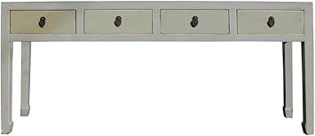 Amazon Com Chinese Distressed Gray 4 Drawers Low Credenza