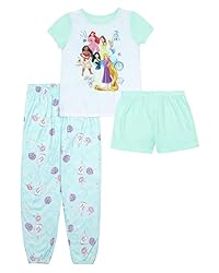 Disney Girls' 3-Piece Loose-fit Pajama Set, Soft