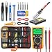 Soldering Iron Kit for Electronics, Yome 19-in-1 60w Adjustable Temperature Soldering Iron with ON/OFF Switch, Digital Multimeter, 5pcs Soldering Iron Tips, Desoldering Pump, Screwdriver, Stand