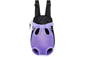 QQLe Pet Dog Carrier Backpack, Portable Breathable Mesh Chest Carrier, Polyester Woven Double Shoulder Pet Bag for Outdoor Adventures (Purple, Small)