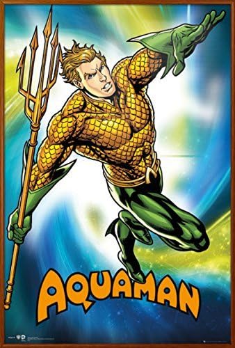 6"x8" (15x20cm)Tin Poster Decor Wall Aquaman DC Comics (Attacking) by Single Dandelion