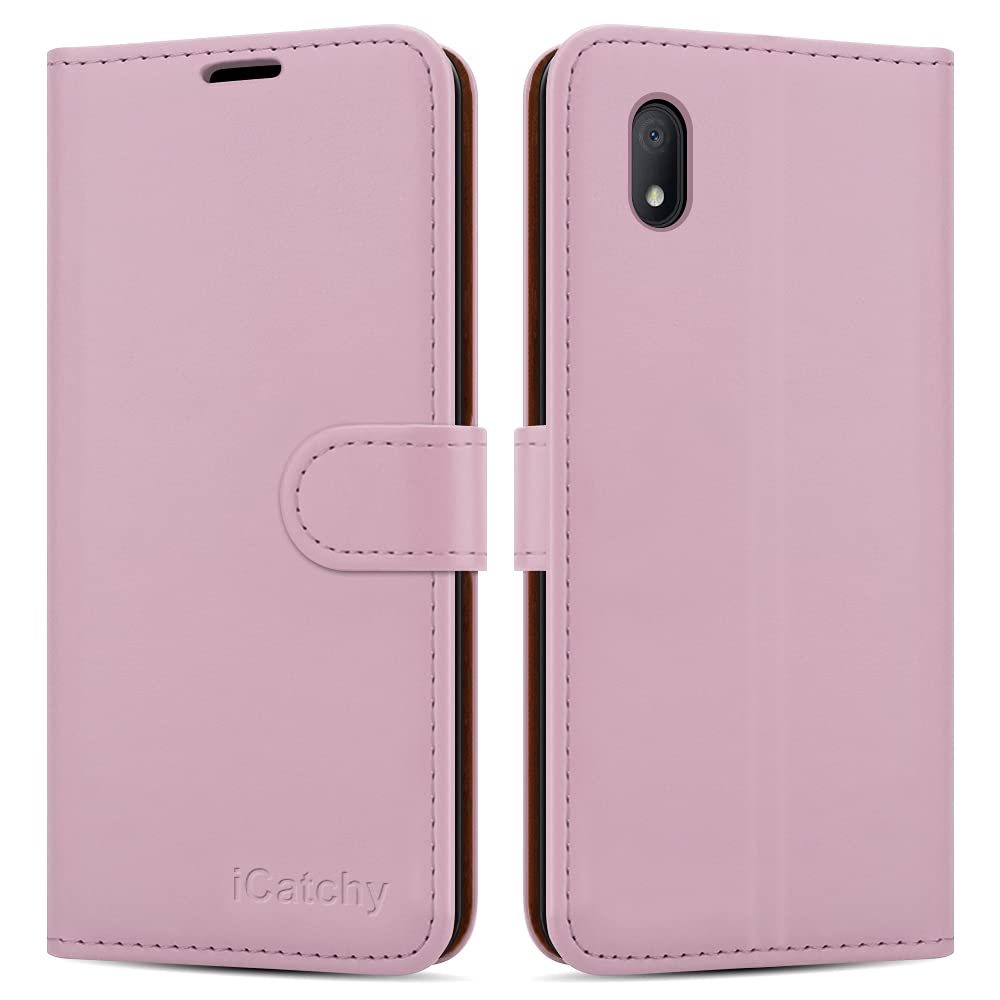 iCatchy for Alcatel 1B Case (2020) Leather Wallet Book Flip Folio Cover (Rose Gold)