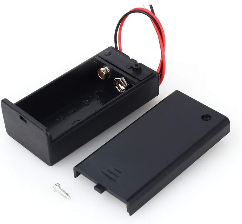 Samfox Battery Holder Case - 9V Volt PP3 Battery Holder Box, DC Case w/Wire Lead with ON/OFF Switch Cover Durable