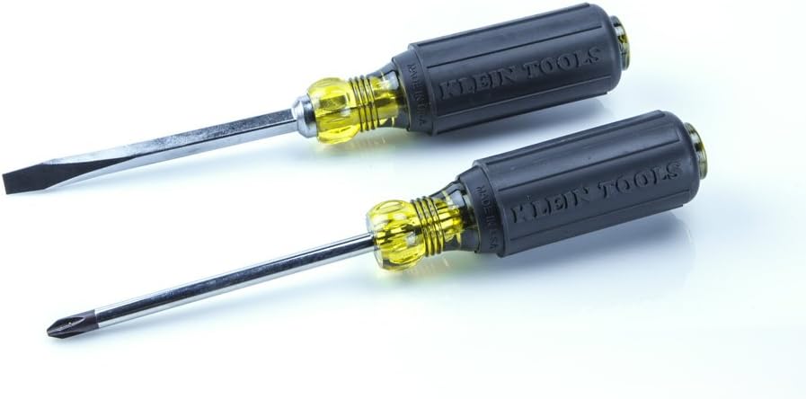Klein Tools 85078 Screwdriver Set, 8 Piece All Purpose Screwdriver Kit has 4 Phillips and 4 Flat Head Tips, Cushion Grip, Precision Machined: Home Improvement