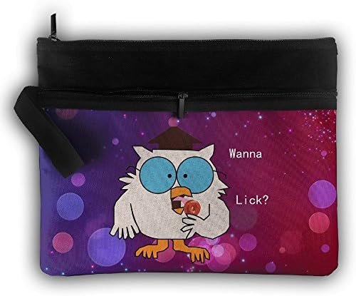 Tootsie Roll Pop Wanna Lick Double Layers Zipper Cosmetic Bag Makeup Brush Holder Bag