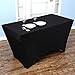TANGDIAABBCC COLIBYOU Rectangular Stretch Tablecloth Pick from Sizes 4ft, 6ft, 8ft (Black)-Spandex Tight Fit Table Cover for Parties, Trade Shows, Djs, Weddings and Events of All Kinds. (8 Foot)