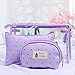 Apluschild 3 in 1 Cosmetic Bag Case Portable Carry on Travel Toiletry Bags Clear PVC Makeup Pouch Handbag Organizer for Men and Women