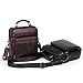 Langzu Mens Genuine Leather Crossbody Single-Shoulder Briefcase Messenger Handbag (black)