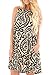 ZESICA Women's Summer Sleeveless Damask Print Pocket Loose T-shirt Dress, Khaki, Large
