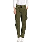 Mesinsefra Women's Cotton Casual Cargo Pants Military Army Tactical Combat Work Trousers with 8 Pockets