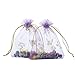 Anleolife 100pcs Purple Organza Bags Sheer Wedding Favors 3.9x4.7'' Lavender Baby Shower Drawstring Pouches Business Sample Display Gift Bags Soap Organizer 10*12cm(purple butterfly with gold print)