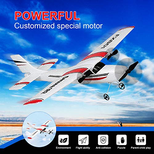 RC Plane, 2.4Ghz 2 Channel Remote Control Airplane Ready To Fly, Durable EPP Foam RC Aircraft Builted in 6-Axis Gyro, Supper Fun Light Weight Easy Fly Remote Control Plane for Kids Boys Adult Beginner