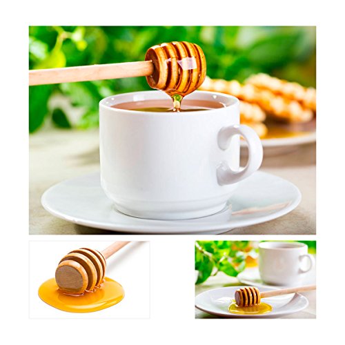 30 PCS Mini Wood Honey Dipper Sticks, 3 Inch Server for Honey Jar Dispense Drizzle Honey