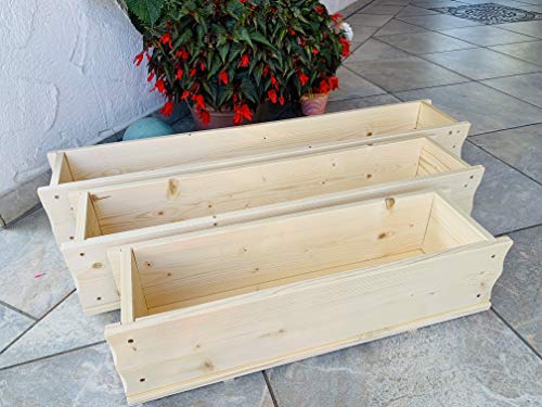 Elmato 14851 Blumenkasten Pflanzenkasten Kiste für Balkon aus Holz, 85x19x16cm – Bild 6