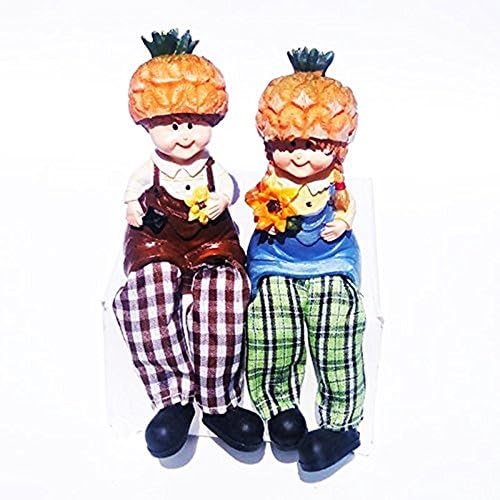 New Set Adorable Moving Leg Pineapple Doll Figurine Bistro Home Decor Statue
