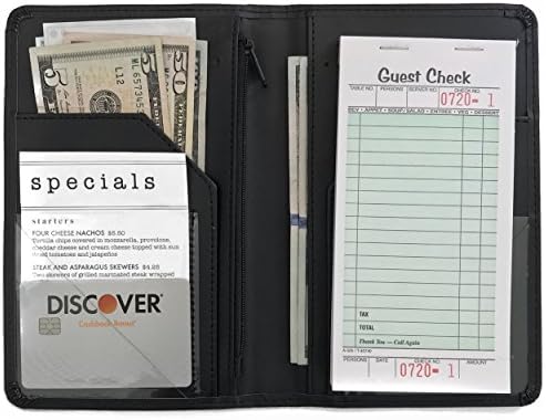 Premium Leather Server Book / Waiter &amp; Waitress Wallet | 10 Pockets | Lightweight and Durable – By POCKET MEE